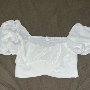 Small white western styled crop top from Love Tree